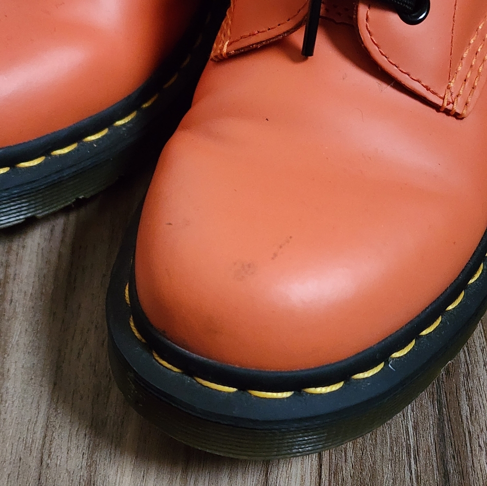 Dr. Martens Orange Leather 8-Eye Lace-Up Ankle Boots - Picture 8 of 8